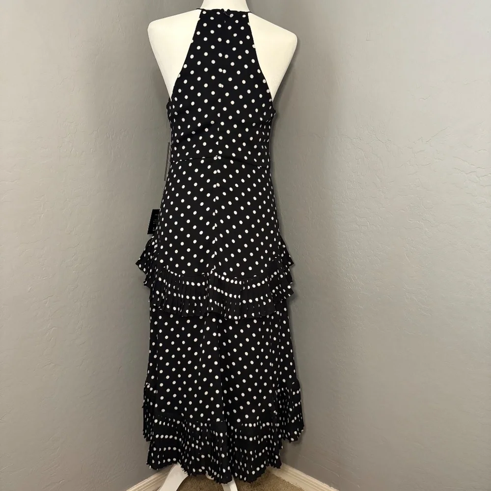 NWT Lulu’s Envy Black and White Polka Dot‎ Midi Size M